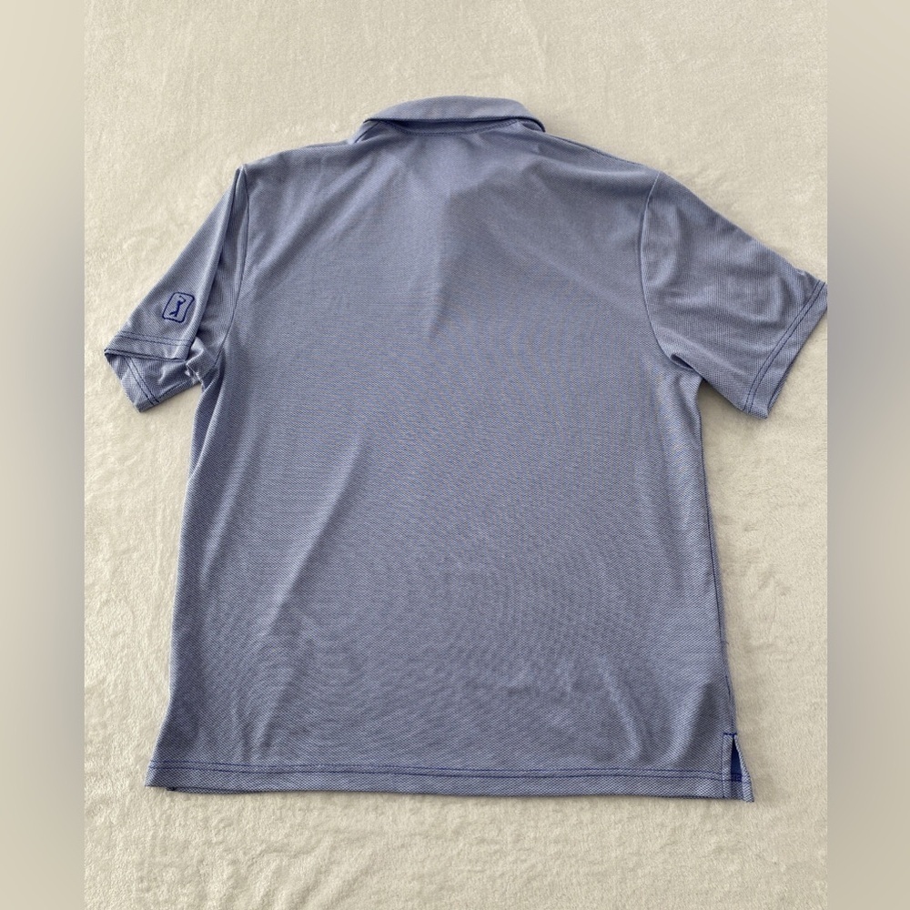 PGA tour blue and white golf polo shirt - Picture 3 of 10
